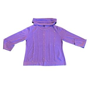 Haggar Petit light purple 100% cotton featuring mauve hem like embellish…